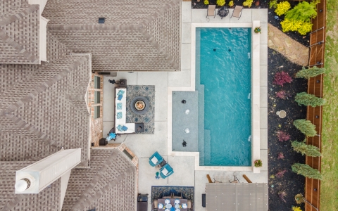 bird's view of rectangle pool